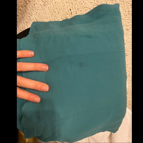 100% Silk Babaton midi/maxi dress in teal/ dark sea foam - Picture 7 of 7